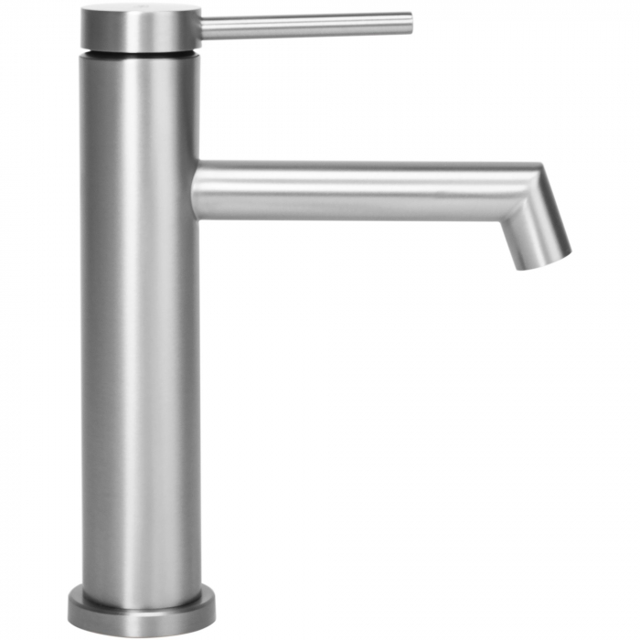 Baterie lavoar Foss Nickel Brush Low, montaj pe blat sau lavoar, alama, nichel, perlator aer [4]