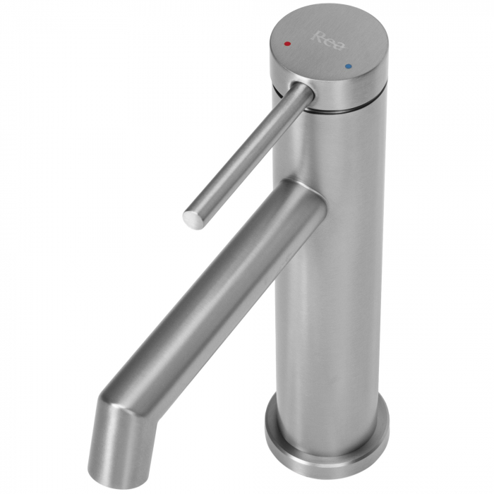 Baterie lavoar Foss Nickel Brush Low, montaj pe blat sau lavoar, alama, nichel, perlator aer [3]