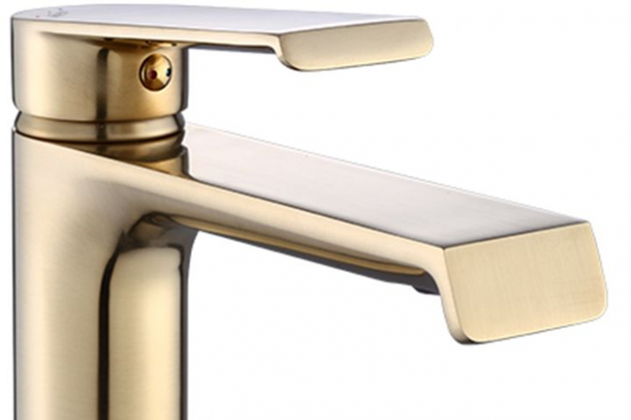 Baterie lavoar Hass Gold High, montaj pe blat sau lavoar, alama, auriu, perlator aer PROMO 1 BUCATA [2]