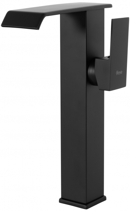 Baterie lavoar Kent Black inalta, montaj pe blat sau lavoar, alama, negru [2]