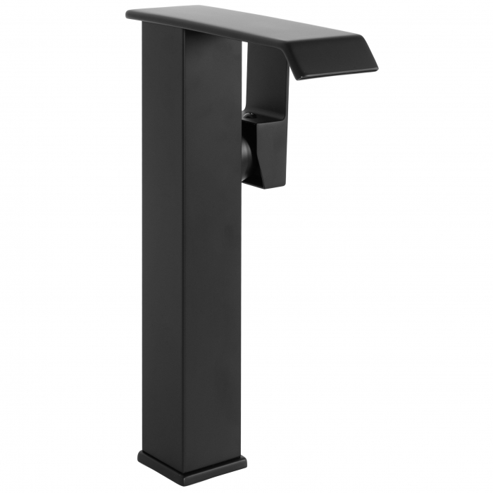 Baterie lavoar Kent Black inalta, montaj pe blat sau lavoar, alama, negru [1]