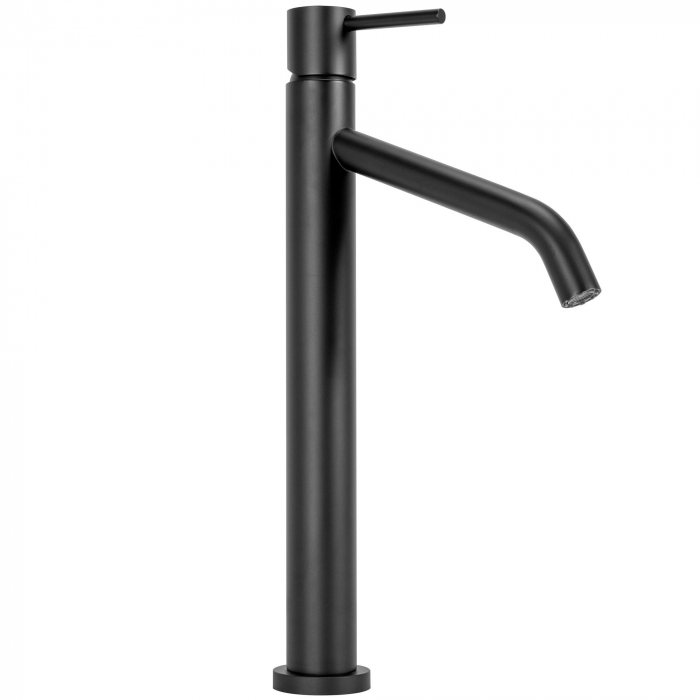 Baterie lavoar Level Black High, montaj pe blat sau lavoar, alama, negru, perlator aer [1]
