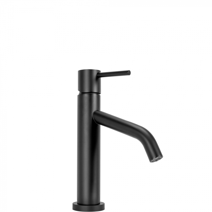 Baterie lavoar Level Black Low, montaj pe blat sau lavoar, alama, negru, perlator aer [1]