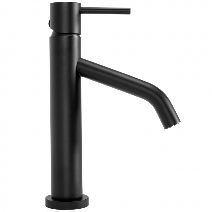 Baterie lavoar Level Black Low, montaj pe blat sau lavoar, alama, negru, perlator aer [2]