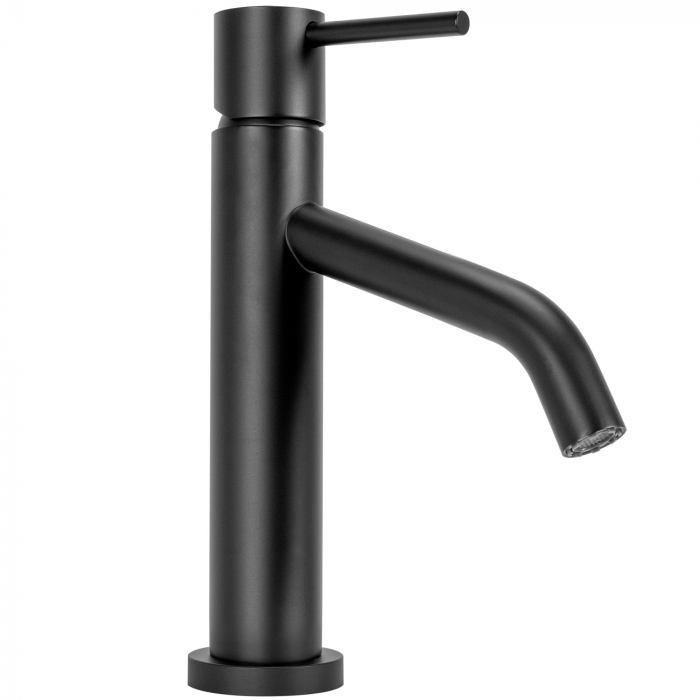 Baterie lavoar Level Black Low, montaj pe blat sau lavoar, alama, negru, perlator aer [3]