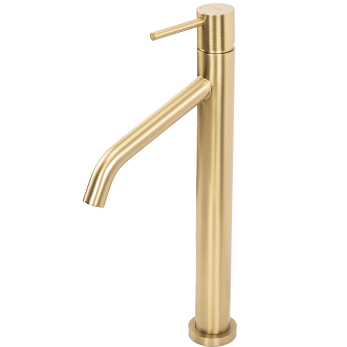 Baterie lavoar Level Brush Gold High, montaj pe blat sau lavoar, alama, auriu, perlator aer [4]