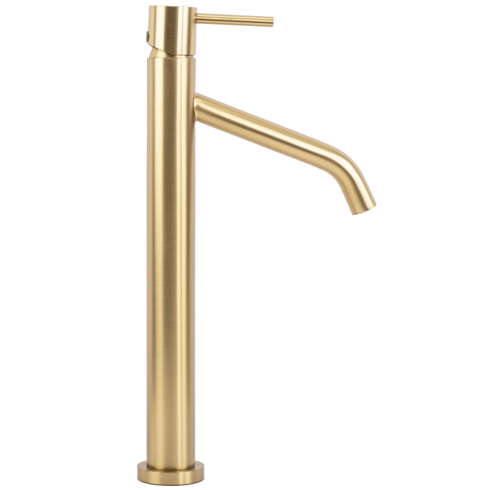 Baterie lavoar Level Brush Gold High, montaj pe blat sau lavoar, alama, auriu, perlator aer [2]