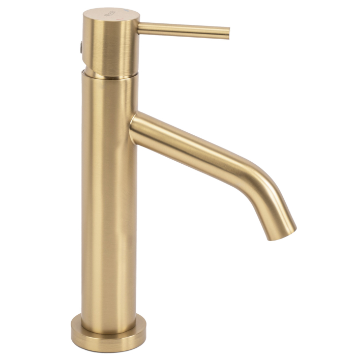 Baterie lavoar Level Brush Gold, montaj pe blat sau lavoar, alama, auriu, perlator aer [2]
