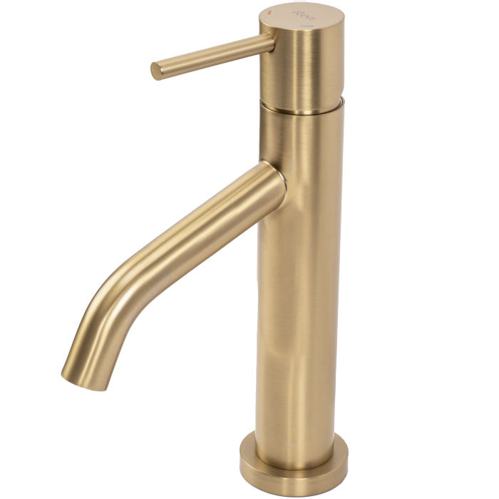 Baterie lavoar Level Brush Gold, montaj pe blat sau lavoar, alama, auriu, perlator aer [4]