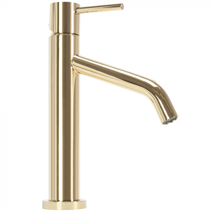 Baterie lavoar Level Gold Low, montaj pe blat sau lavoar, alama, auriu, perlator aer [2]