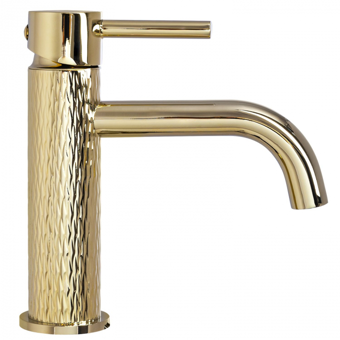 Baterie lavoar Lungo Art Gold, montaj pe blat sau lavoar, alama, auriu, perlator aer [3]