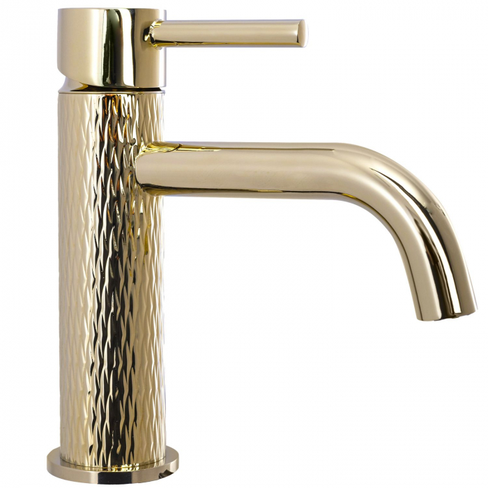 Baterie lavoar Lungo Art Gold, montaj pe blat sau lavoar, alama, auriu, perlator aer [4]