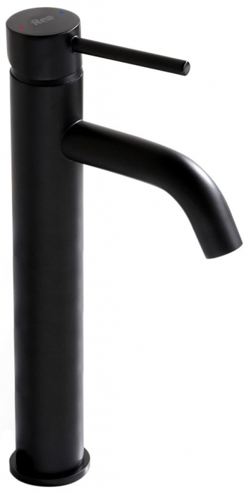 Baterie lavoar Lungo Black High, montaj pe blat sau lavoar, alama, negru, perlator aer [1]