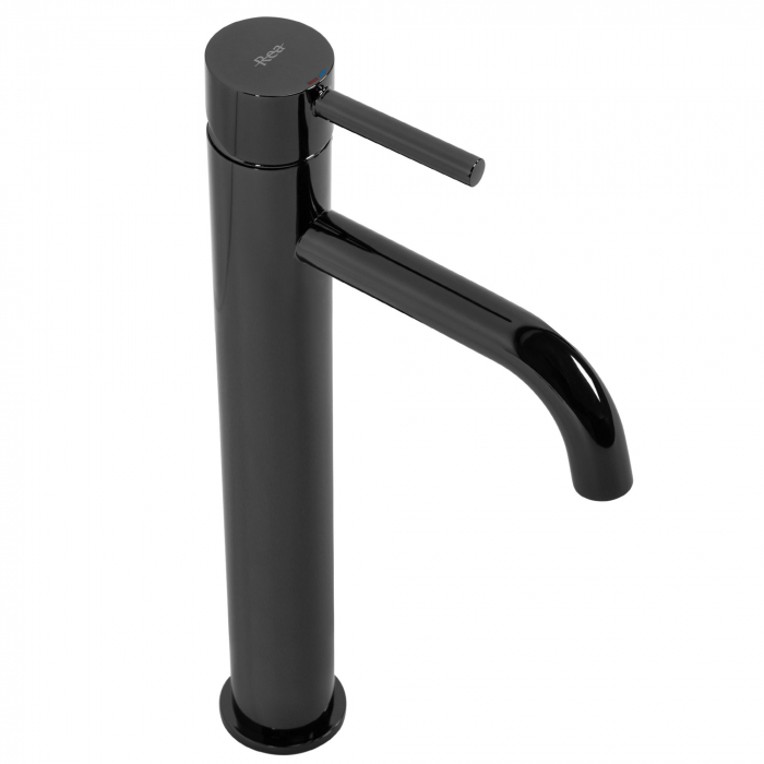 Baterie lavoar Lungo Black Metallic High, montaj pe blat sau lavoar, alama, negru, perlator aer [3]