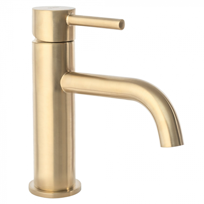 Baterie lavoar Lungo Gold Brush, montaj pe blat sau lavoar, alama, auriu, perlator aer [2]