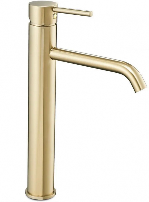 Baterie lavoar Lungo L.gold Auriu inalta, montaj pe blat sau lavoar, alama, auriu, perlator aer [1]