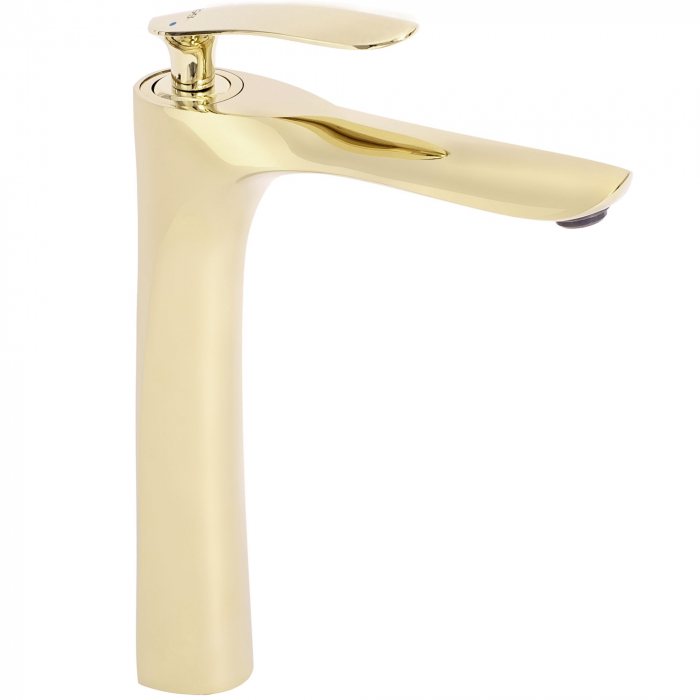 Baterie lavoar Orbit Gold High, montaj pe blat sau lavoar, alama, auriu, perlator aer [2]