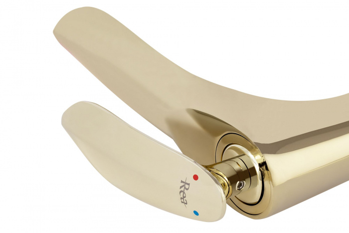 Baterie lavoar Orbit Gold Low, montaj pe blat sau lavoar, alama, auriu, perlator aer [4]
