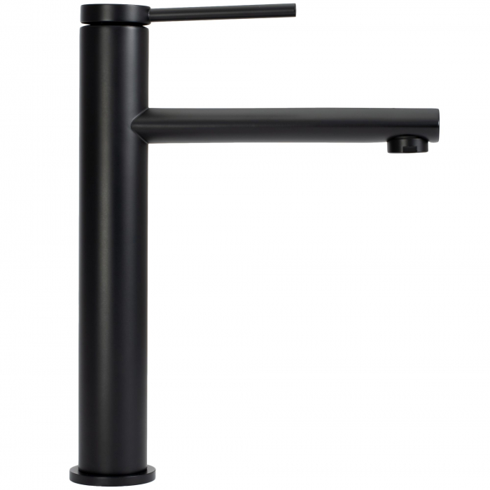 Baterie lavoar Oval Black High, montaj pe blat sau lavoar, alama, negru, perlator aer [2]