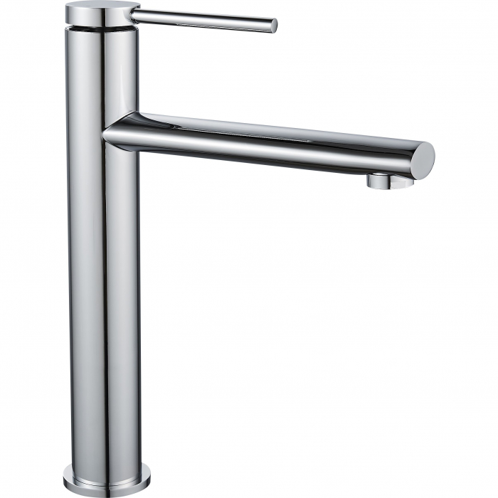 Baterie lavoar Oval Chrom High, montaj pe blat sau lavoar, alama, crom, perlator aer [1]