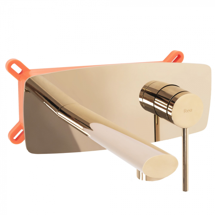 Baterie lavoar Oval Gold, montaj incastrat, alama, auriu, perlator aer [1]