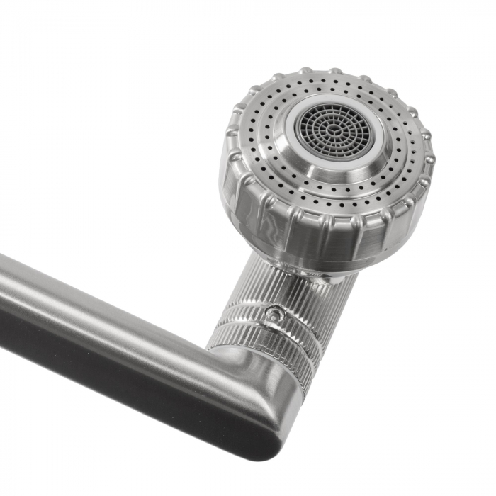 Baterie lavoar Paco Nickel Brush Inox High, montaj pe blat sau lavoar, alama, nichel, perlator aer [3]
