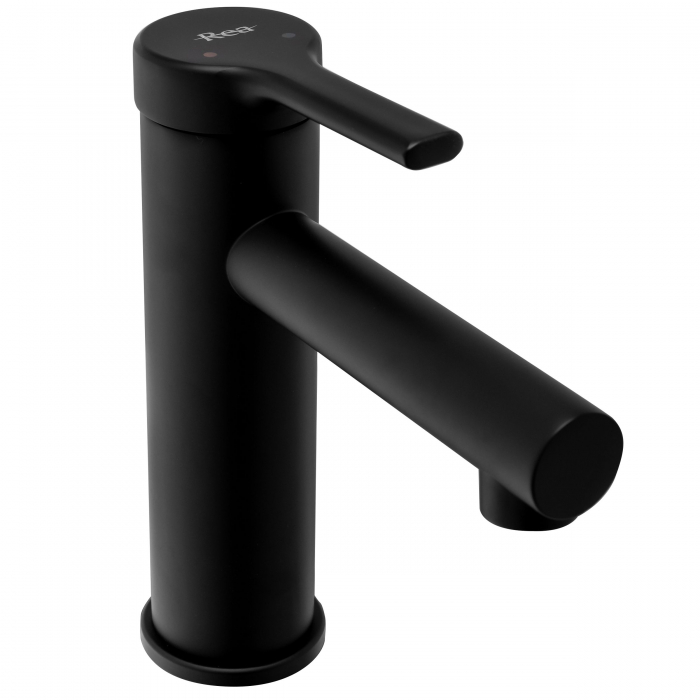 Baterie lavoar Pixel Black Low, montaj pe blat sau lavoar, alama, negru, perlator aer [5]