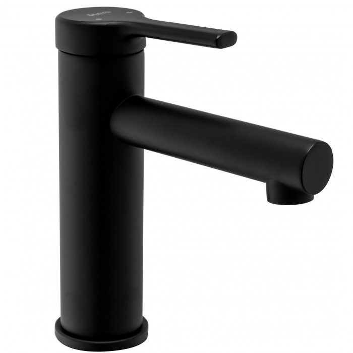 Baterie lavoar Pixel Black Low, montaj pe blat sau lavoar, alama, negru, perlator aer [2]