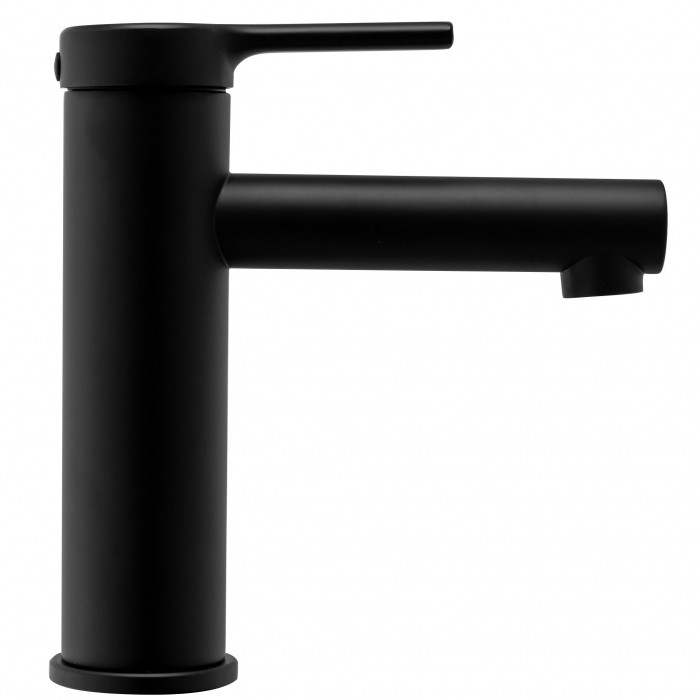 Baterie lavoar Pixel Black Low, montaj pe blat sau lavoar, alama, negru, perlator aer [3]