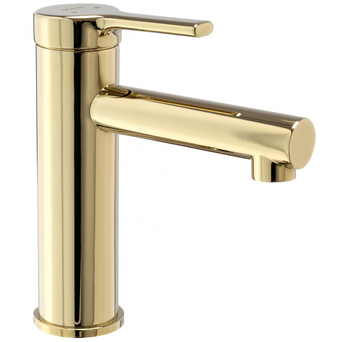 Baterie lavoar Pixel Gold Low, montaj pe blat sau lavoar, alama, auriu, perlator aer [2]