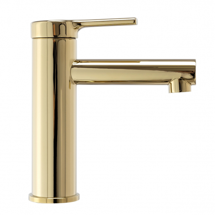 Baterie lavoar Pixel Gold Low, montaj pe blat sau lavoar, alama, auriu, perlator aer [3]