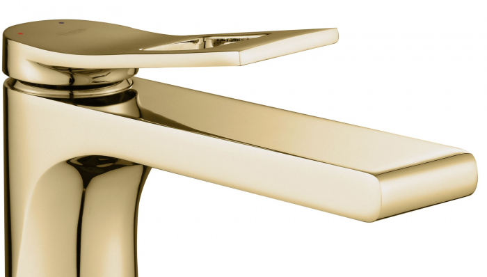 Baterie lavoar Soul Gold High, montaj pe blat sau lavoar, alama, auriu, perlator aer [2]