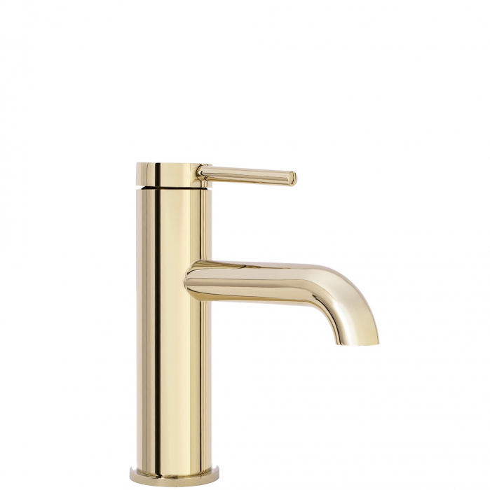 Baterie lavoar Spot Gold Low, montaj pe blat sau lavoar, alama, auriu, perlator aer [1]