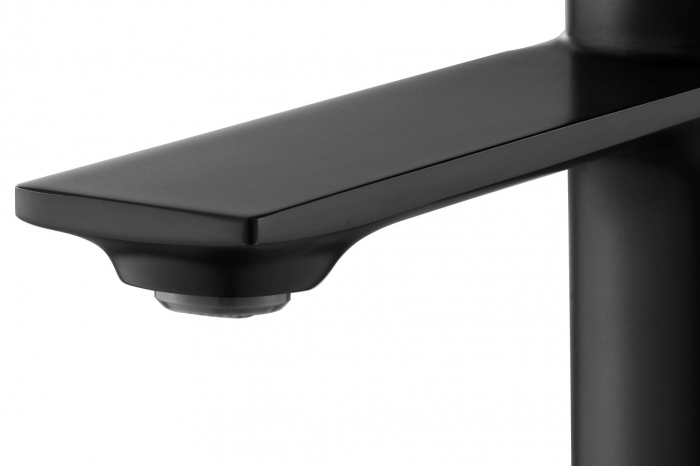 Baterie lavoar Storm Black High, montaj pe blat sau lavoar, alama, negru, perlator aer [2]