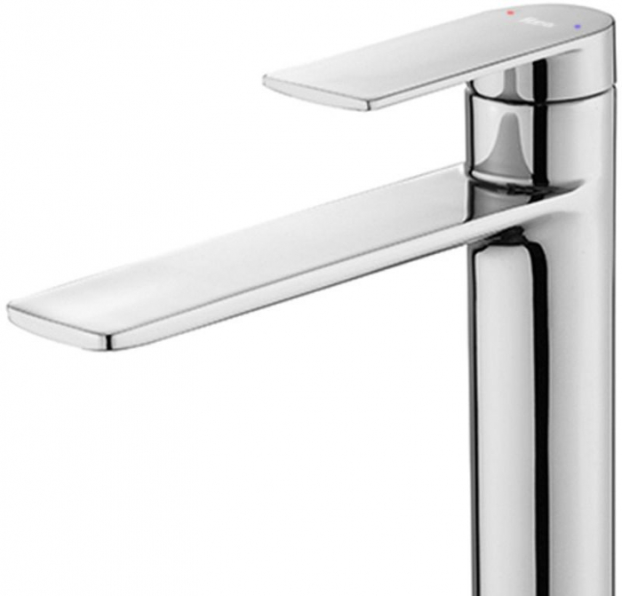 Baterie lavoar Storm Chrom High, montaj pe blat sau lavoar, alama, crom, perlator aer [2]