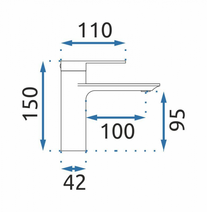 Baterie lavoar Storm Chrom Low, montaj pe blat sau lavoar, alama, crom, perlator aer [5]