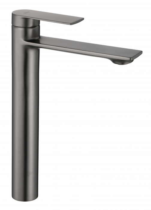 Baterie lavoar Storm Titanium High, montaj pe blat sau lavoar, alama, titanium, perlator aer [1]
