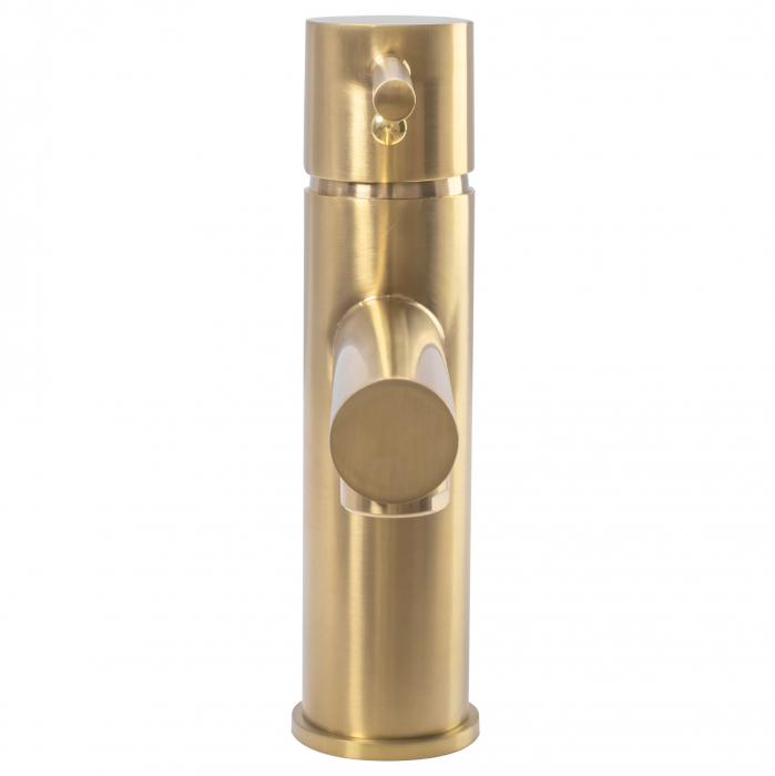 Baterie lavoar Tess Brush Gold, montaj pe blat sau lavoar, alama, auriu [3]