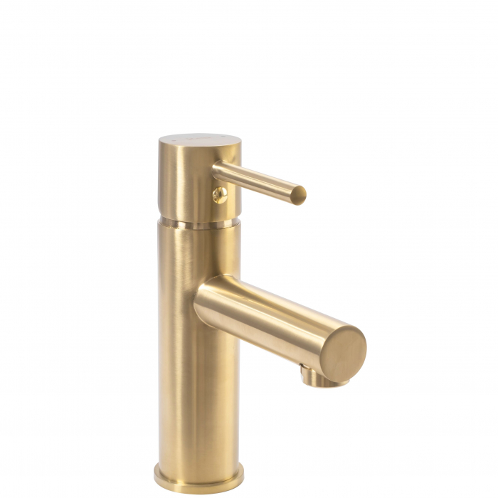 Baterie lavoar Tess Brush Gold, montaj pe blat sau lavoar, alama, auriu [1]