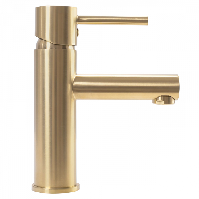Baterie lavoar Tess Brush Gold, montaj pe blat sau lavoar, alama, auriu [4]