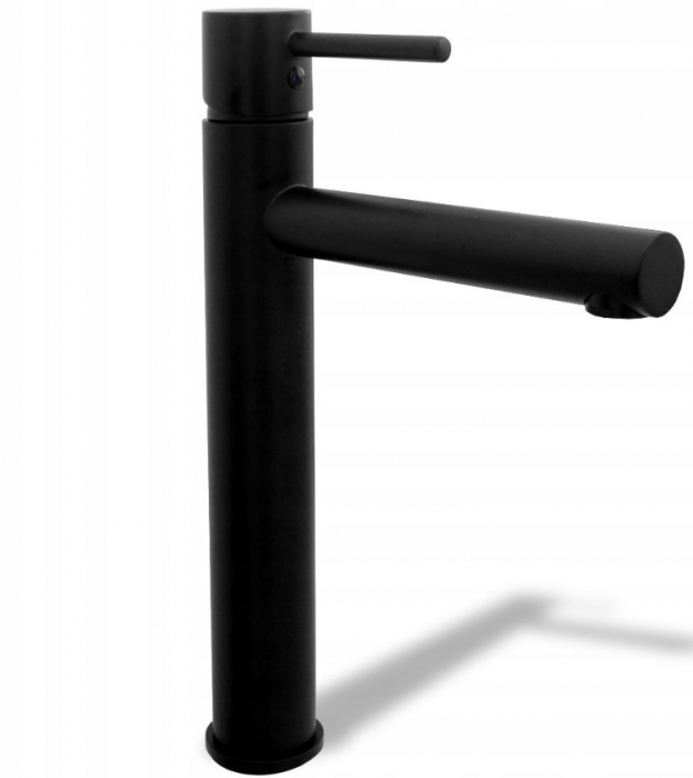 Baterie lavoar Tess High Black, montaj pe blat sau lavoar, alama, negru [1]