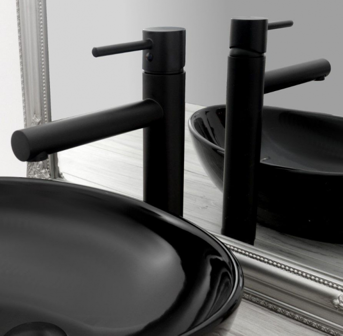 Baterie lavoar Tess High Black, montaj pe blat sau lavoar, alama, negru [6]