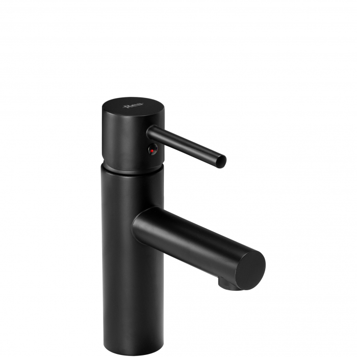 Baterie lavoar Tess Scurt Negru Black Mat, montaj pe blat sau lavoar, alama, negru [1]
