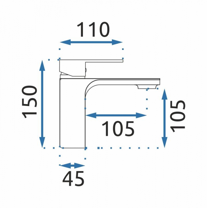 Baterie lavoar Urban Black Low, montaj pe blat sau lavoar, alama, negru, perlator aer [5]
