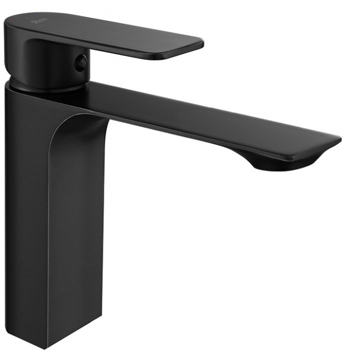 Baterie lavoar Urban Black Low, montaj pe blat sau lavoar, alama, negru, perlator aer [2]