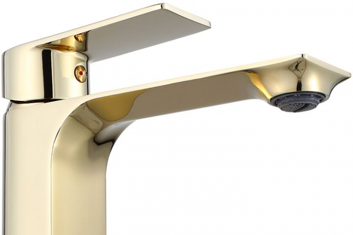 Baterie lavoar Urban Gold High, montaj pe blat sau lavoar, alama, auriu, perlator aer [4]