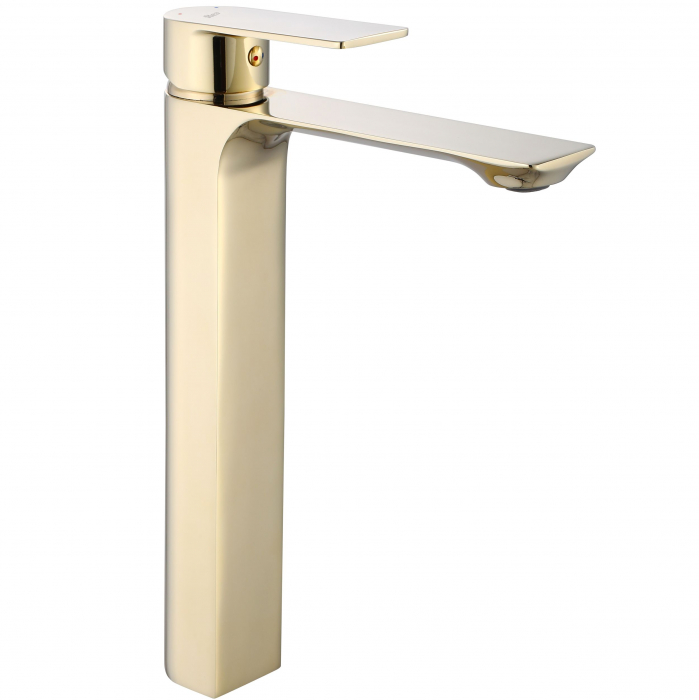 Baterie lavoar Urban Gold High, montaj pe blat sau lavoar, alama, auriu, perlator aer [1]