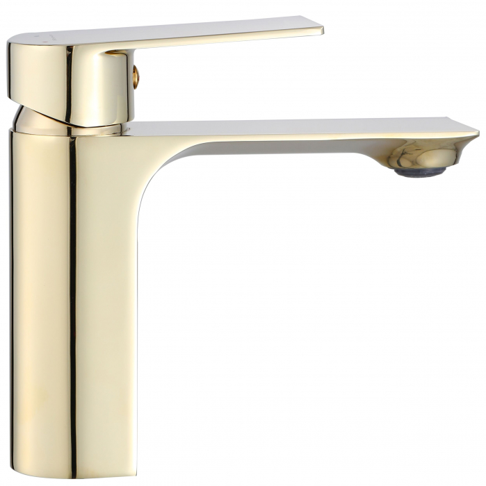 Baterie lavoar Urban Gold Low, montaj pe blat sau lavoar, alama, auriu, perlator aer [5]