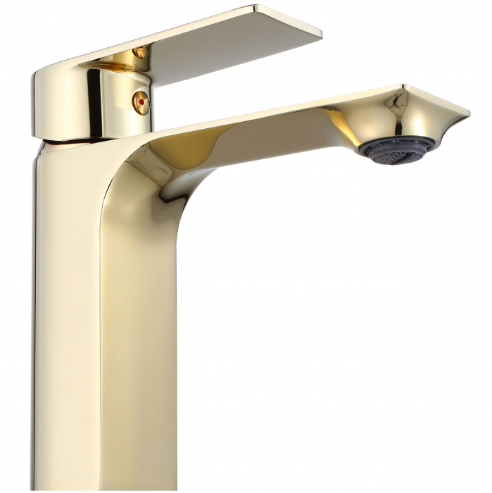 Baterie lavoar Urban Gold Low, montaj pe blat sau lavoar, alama, auriu, perlator aer [3]