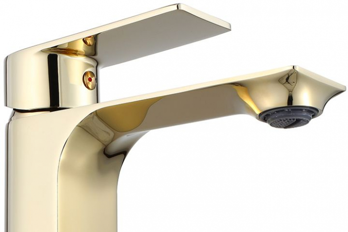 Baterie lavoar Urban Gold Low, montaj pe blat sau lavoar, alama, auriu, perlator aer [4]